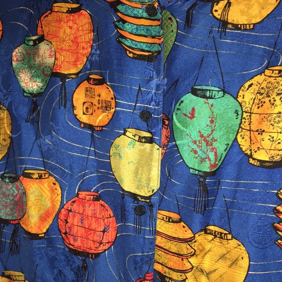 Chico’s Design Colorful Japanese Lantern Pattern Shirt Size 3/ Large 14/16 Plus - Picture 13 of 16